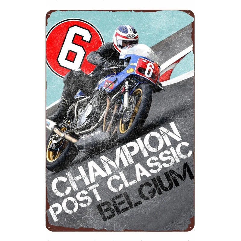 Motorcycle Rider Classic Sports Racing Tin Sign Vintage Metal Poster Decor Man Cave Garage Wall Signs Art Plaques Tin Plate Sign