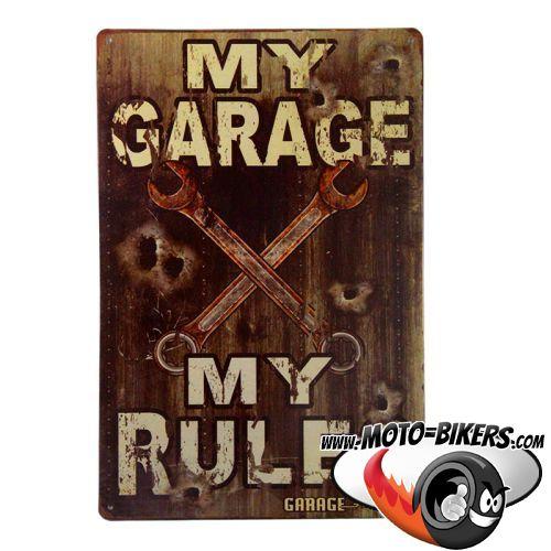 Plaque metal decorative hot rod garage - Moto-Custom-Biker
