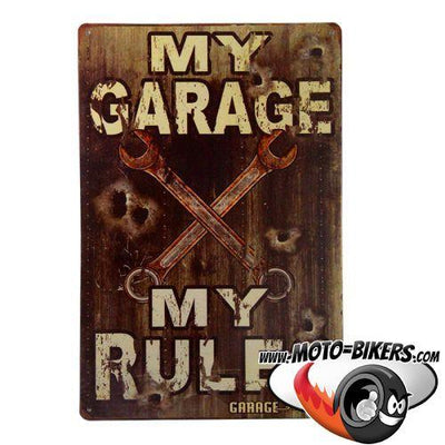 Plaques métal garage personnalisable