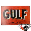 Plaque Métal Vintage Gulf