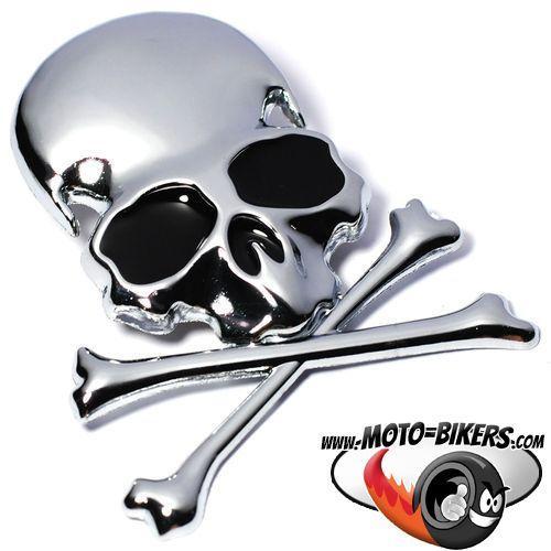 4 Autocollant moyeu emblème tête de mort pour voiture - Autocollants  Auto/Moto - TopTuning