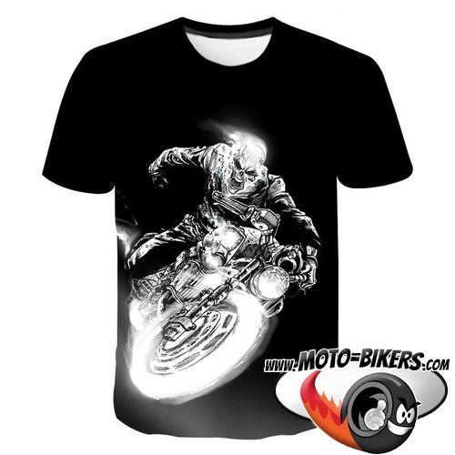 T Shirt Motard <br> T Shirt Ghost Rider Noir et Blanc.