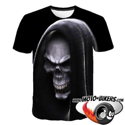T Shirt Motard <br> T Shirt Noir Tête de Mort