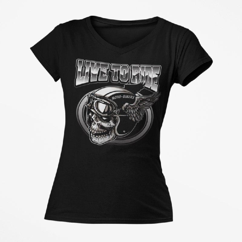 T Shirts Motarde <br> T Shirt Femme Live To Ride