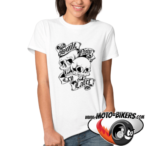 T Shirts Motarde <br> T Shirt Skull Femme