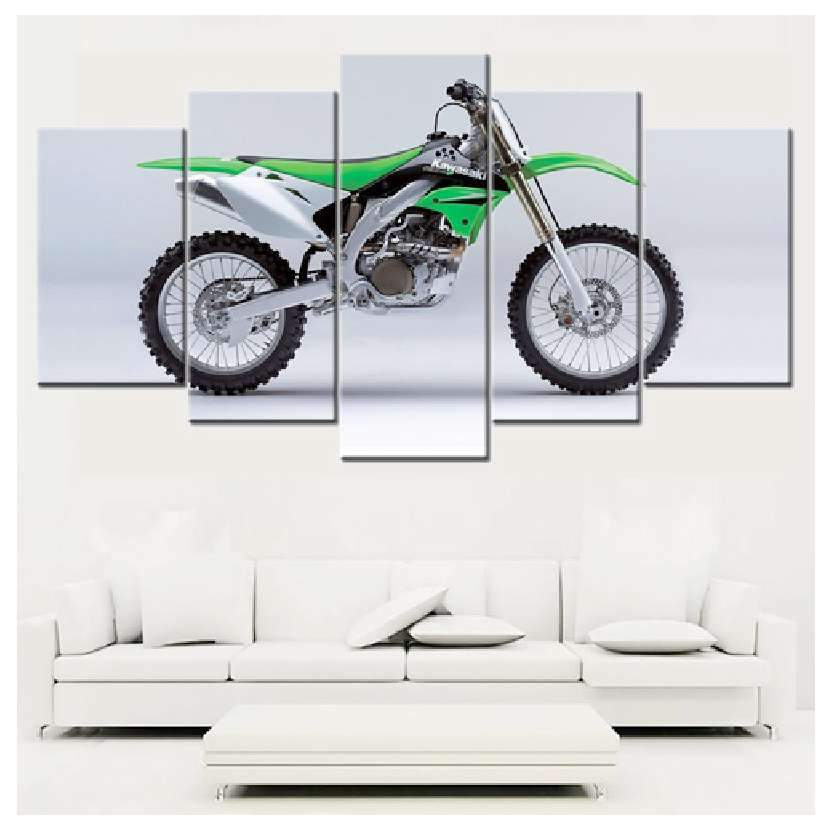 Bntchua Impression sur Toile Motocross Moto Sky Sunset 200 * 100Cm (sans  Cadre) 5 Parties Tableau Tableaux Decoration Murale Photo Image Chambre